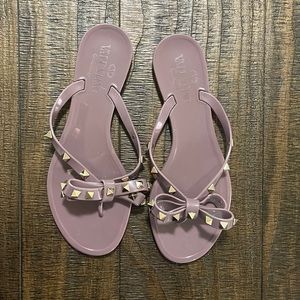 Valentino Rockstud Accents Rubber Flip Flops